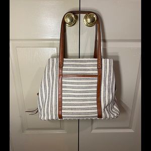 Street Level Anchorage Striped Canvas Tote